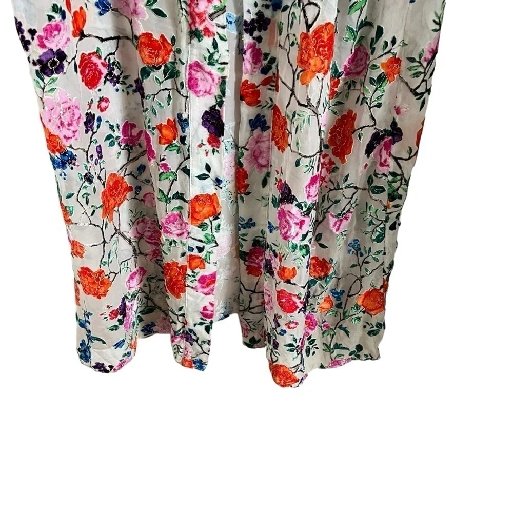 FRANCESCA MIRANDA Francesca Floral Silk Blend Devore Long Kimono‎